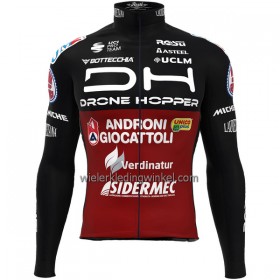 Wielershirt 2022 Androni Giocattoli Lange Mouw Rood Zwart